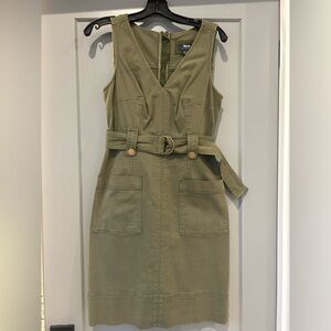 Adorable Maeve Army Green Belted Mini Dress